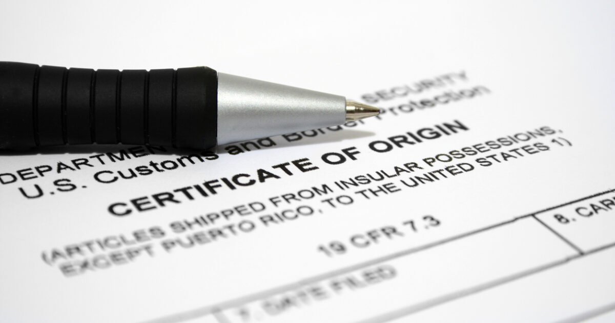 certificate of origin UAE