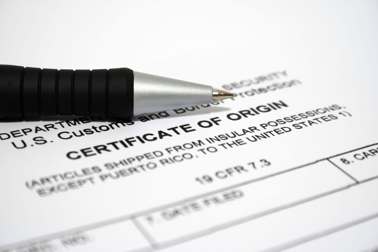 certificate of origin UAE